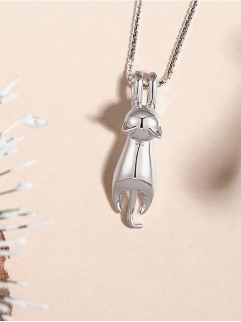 925 Sterling Silver Cat Pendant Necklace